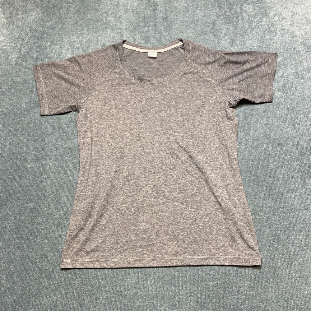 Sport Tek T Shirt Women Medium Heather Gray Raglan Sleeve Contrast Stitching Tee